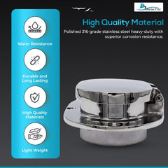 Marine City 316 Stainless Steel Chain Oval Deck Pipe Sturdy Durable in the Salt Water Environment Smooth Gloss Finish Polished Functional Design for RV Marine Boat Yacht