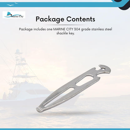Marine City 304 Stainless Steel Shackle Key – Multi-Tool with Bottle Openers MARINE CITY
