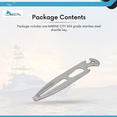 Marine City 304 Stainless Steel Shackle Key – Multi-Tool with Bottle Openers