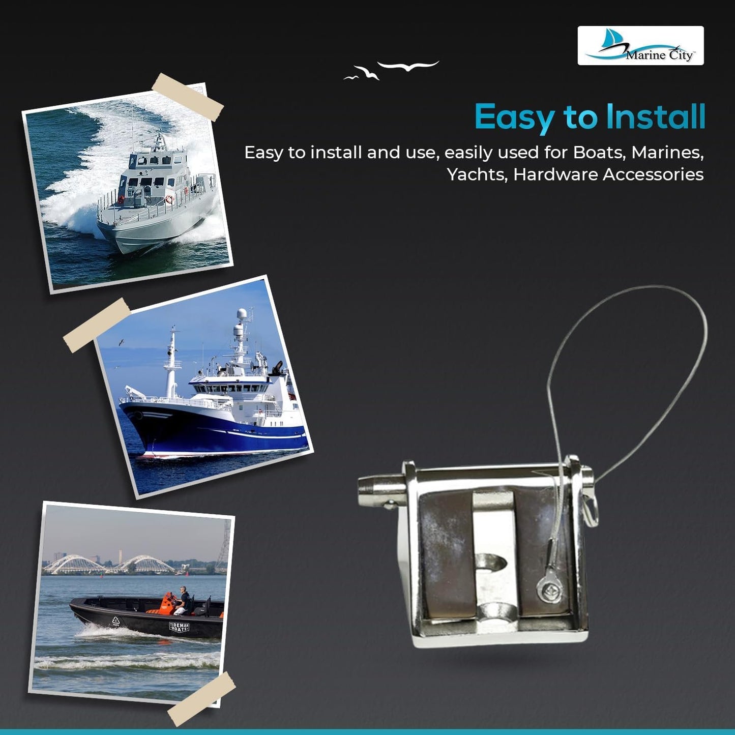 Marine City Anchor Chain Stopper – 316 Stainless Steel, Corrosion Resistant