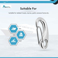 Marine City 316 Stainless-Steel Egg-Shaped Spring Snap Hook 2 Inches