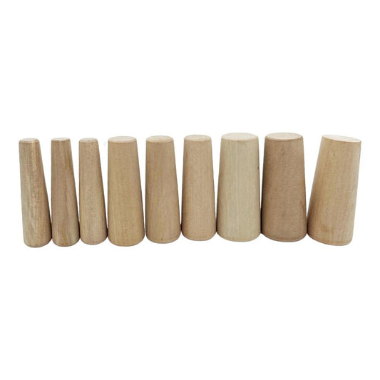 Marine City Boat Emergency Soft Conical Thru-Hull Wood Plugs Kit – (Pack of 9)