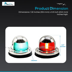 Marine City LED Navigation Lights – 316 Stainless Steel, Red & Green Pair