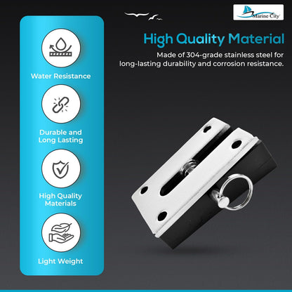 Marine City 304 Stainless Steel & Nylon Vertical Transom Mounting Bracket