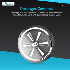 Marine City Ventilación de mariposa redonda marina de acero inoxidable de 6