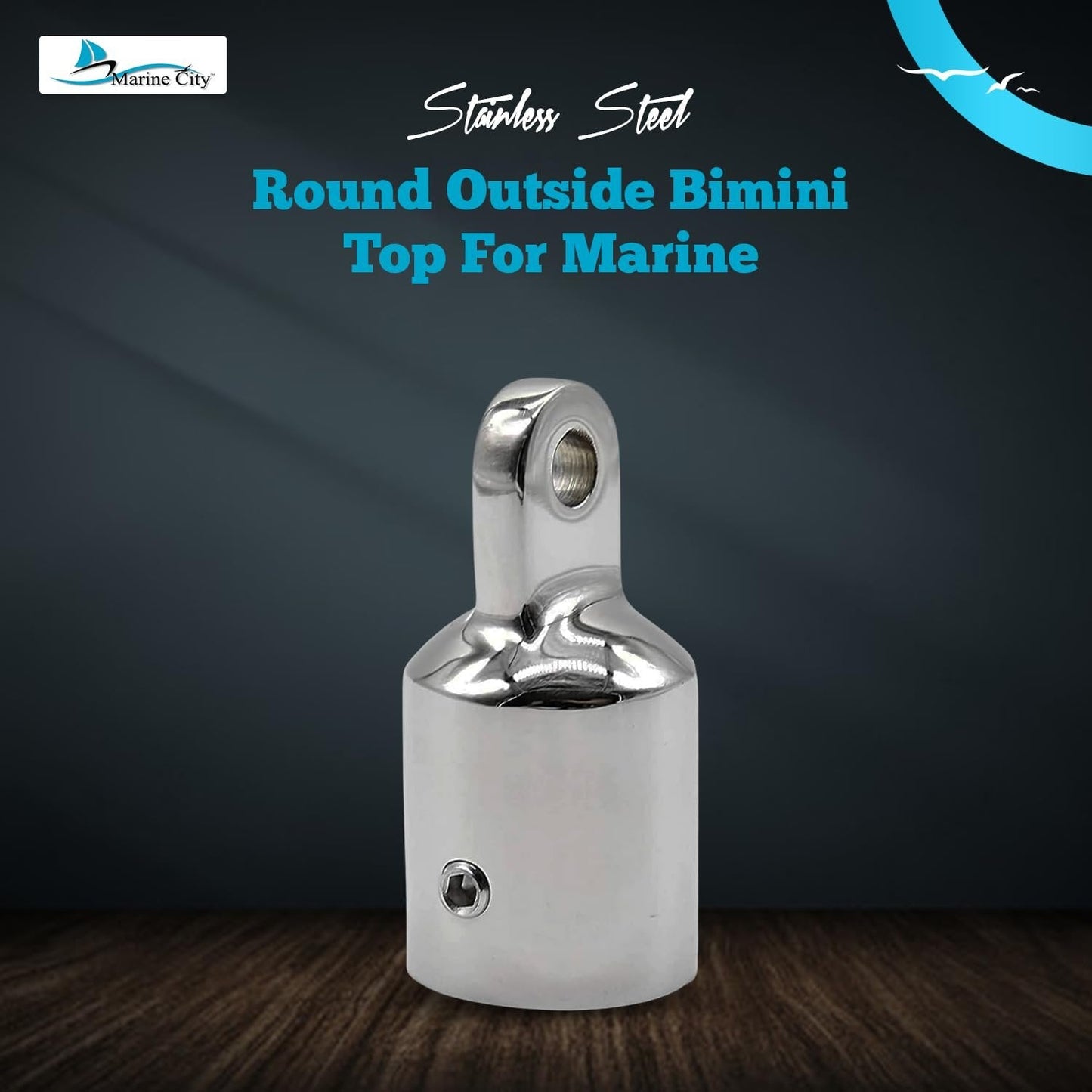 Marine City 316 Stainless Steel Bimini Top Round Outside Eye End 7/8” OD Tubes Marine City