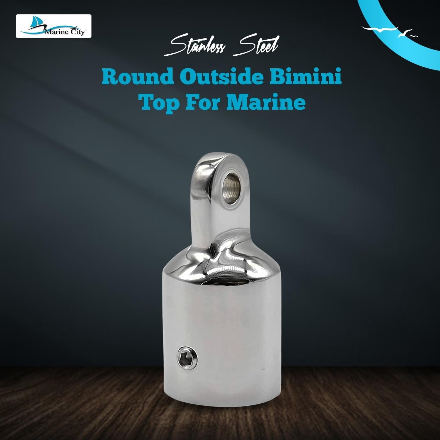 Marine City 316 Stainless Steel Bimini Top Round Outside Eye End 7/8” OD Tubes Marine City