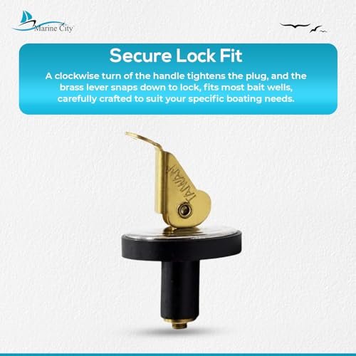 Marine City 3/8” Brass Snap Lock Baitwell Plugs – Drain Plug (Pack of 2) Marine CIty