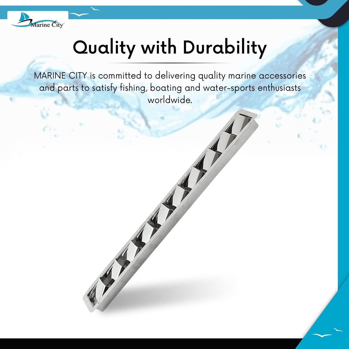 Marine City 10-Slot Louvered Vent – 304 Grade Stainless Steel, Easy Installation Marine City