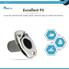Marine City 316 Stainless Steel Deck Flush Base Flag Socket for Boat (Fit for 1 Inches Pole)  MC14851020