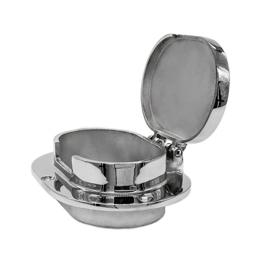 MARINE CITY 316 Stainless Steel Oval Deck Pipe – Spring-Loaded Cover Marine
