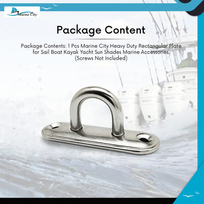 Marine City Oblong Pad Eye Plate – Heavy-Duty Stainless Steel, 3500 lbs Capacity