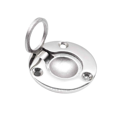 MARINE CITY 316 Stainless Steel Round Flush Boat Hatch Lift Ring – 3-Point Fix
