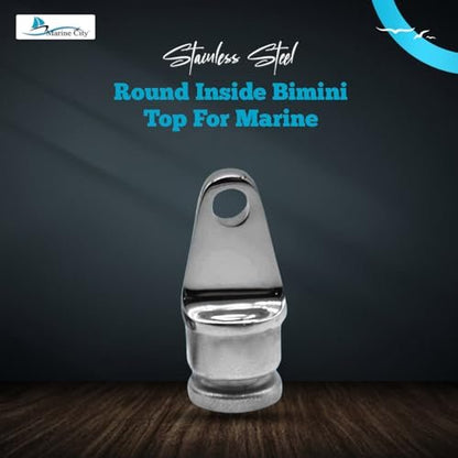 Marine City 316 Stainless Steel Bimini Top Round Inside Eye End (Pack of 2)