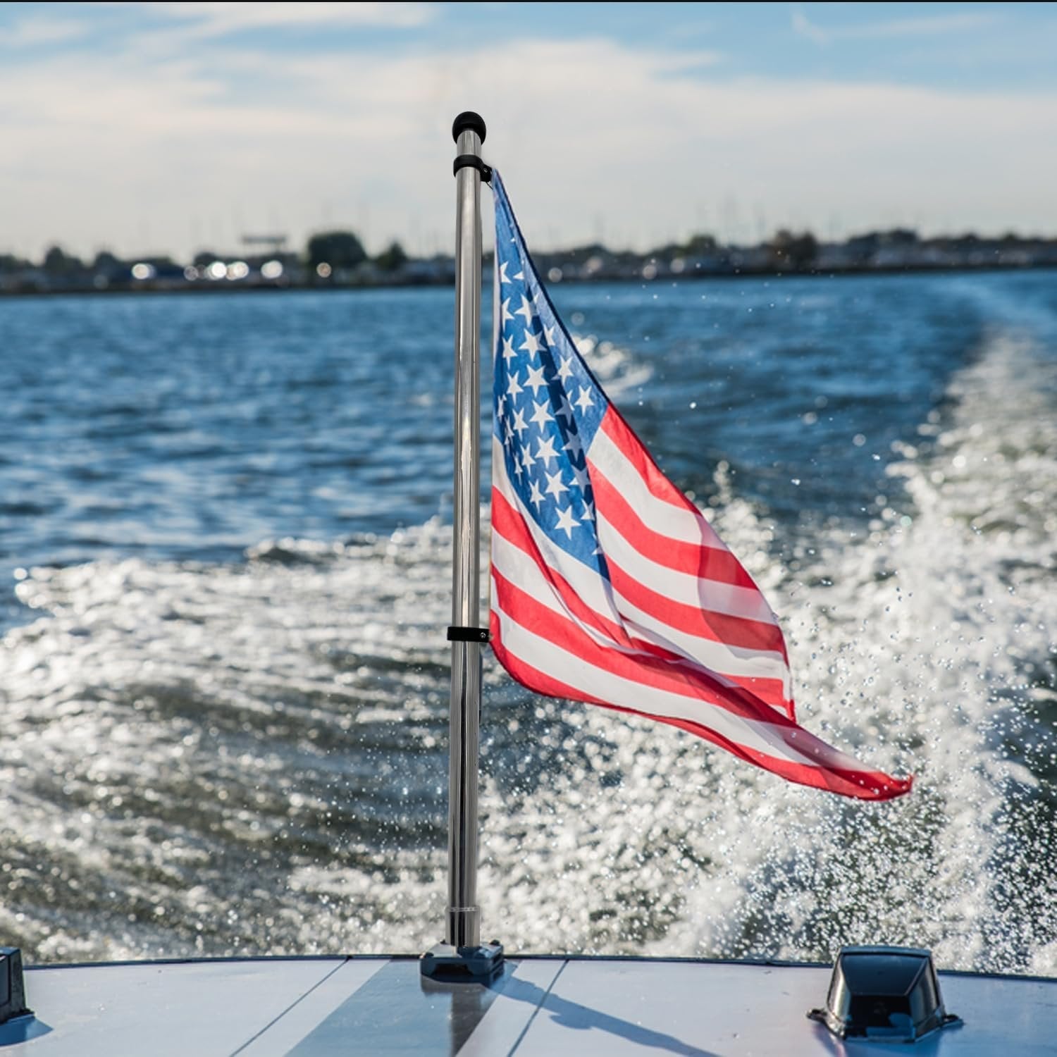 Marine City 30” 304 Stainless Steel Flagpole – 7/8” Diameter with 1” Socket End MARINE CITY