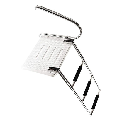 Marine City 304 Stainless Steel 3-Step O/B Swim Platform Telescoping Boat Ladder Marine City