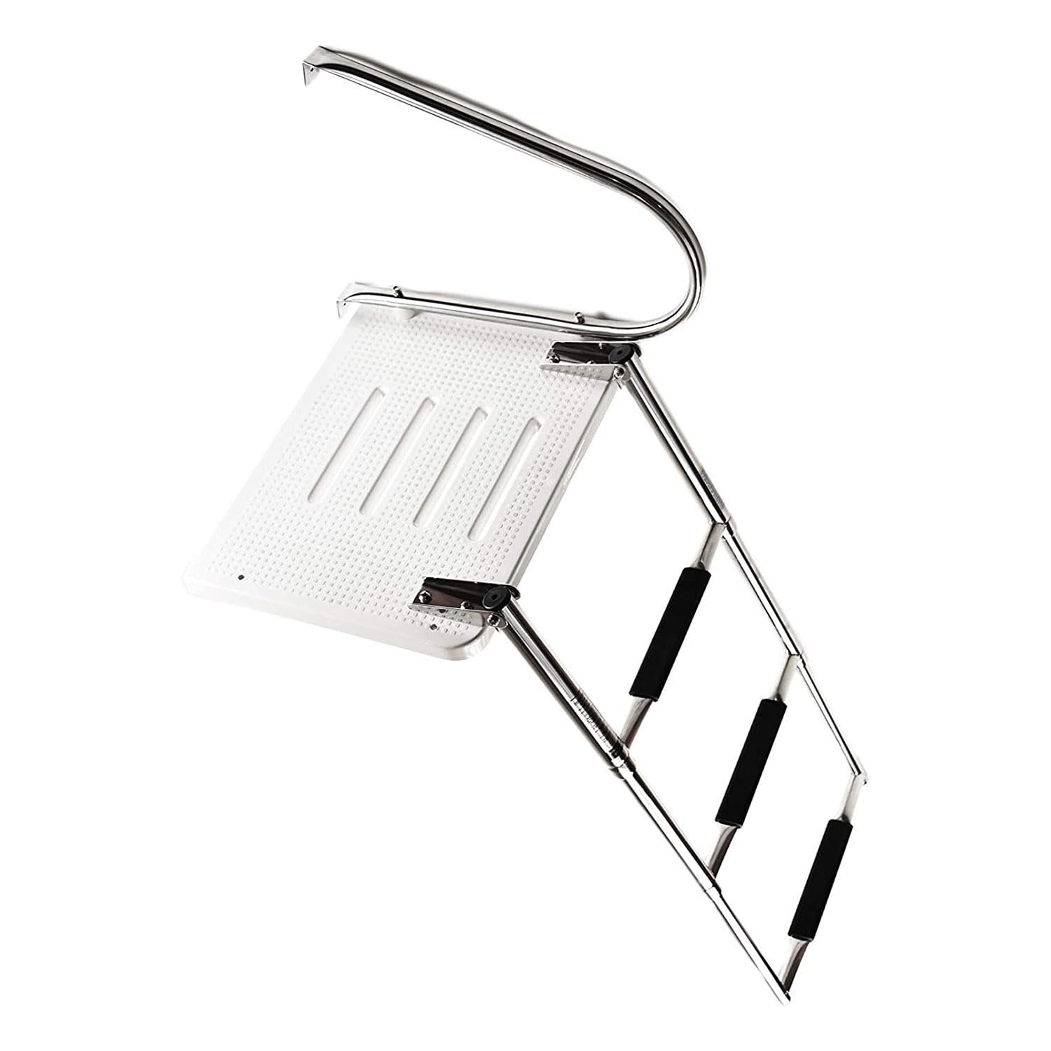 Marine City 304 Stainless Steel 3-Step O/B Swim Platform Telescoping Boat Ladder