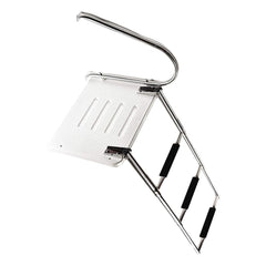 Marine City 304 Stainless Steel 3-Step O/B Swim Platform Telescoping Boat Ladder
