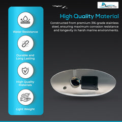 Marine City Bisagra giratoria de montaje de liberación rápida de acero inoxidable 316 para toldo Bimini (1 unidad)