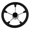 Marine City 13-1/2 inches Boat Stainless Steel Steering Wheel with Black Foam Grip (Diameter: 13-1/2 inches)