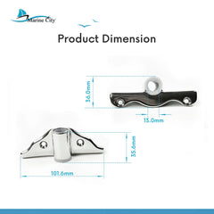 Marine City 316 Stainless-Steel 1/2 inches Shank Angle Side Mount Rowlock/Oarlock Socket (2 Per Pack)