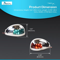 Marine City LED Navigation Side Lights – Stainless Steel, Waterproof & Corrosion