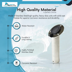 Soporte para varilla de montaje empotrado Marine City y revestimiento de PVC con tapa -30 grados