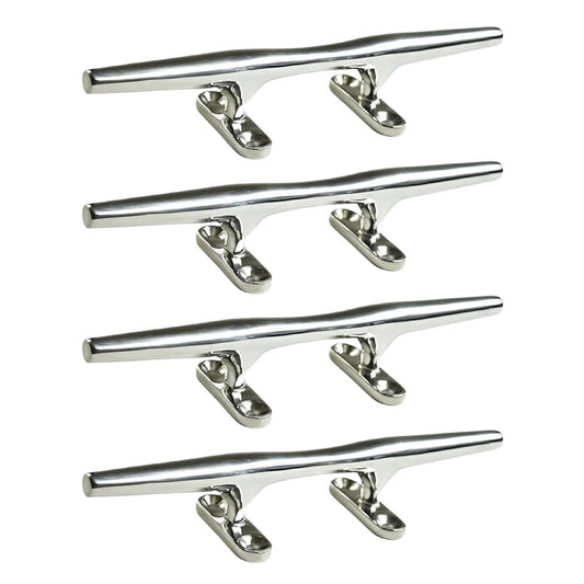 Marine City 316 Stainless Steel Deck Mooring Open Base Cleat 8 Inches (4 Pcs)