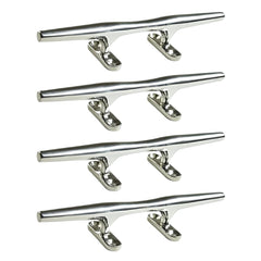Marine City 316 Stainless Steel Deck Mooring Open Base Cleat 8 Inches (4 Pcs)