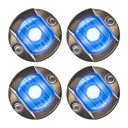 Marine City Acero inoxidable impermeable 3 pulgadas montaje empotrado precaución LED azul (12 V 18 W)