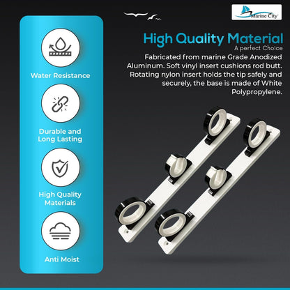 Marine City 3-Rod Reel Fishing Rod Storage Hanger Rack – Aluminum Marine City