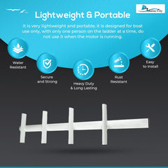 Marine City 4-Step Anti-Slip Sport & Diver Ladder – Aluminum, 400 lb Capacity