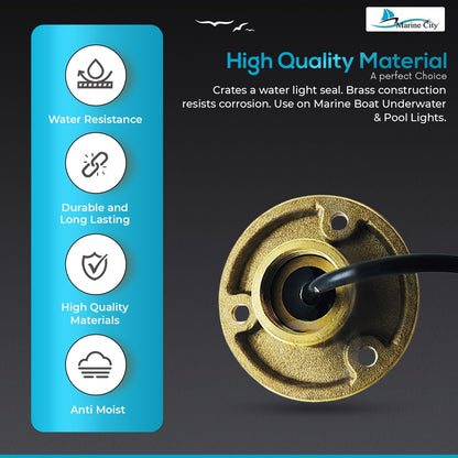 Marine City Underwater LED Light Brass Drain Plug – 12V LED, for Boat (Green)