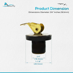 Marine City Brass Snap Lock Baitwell Plugs – 3/4