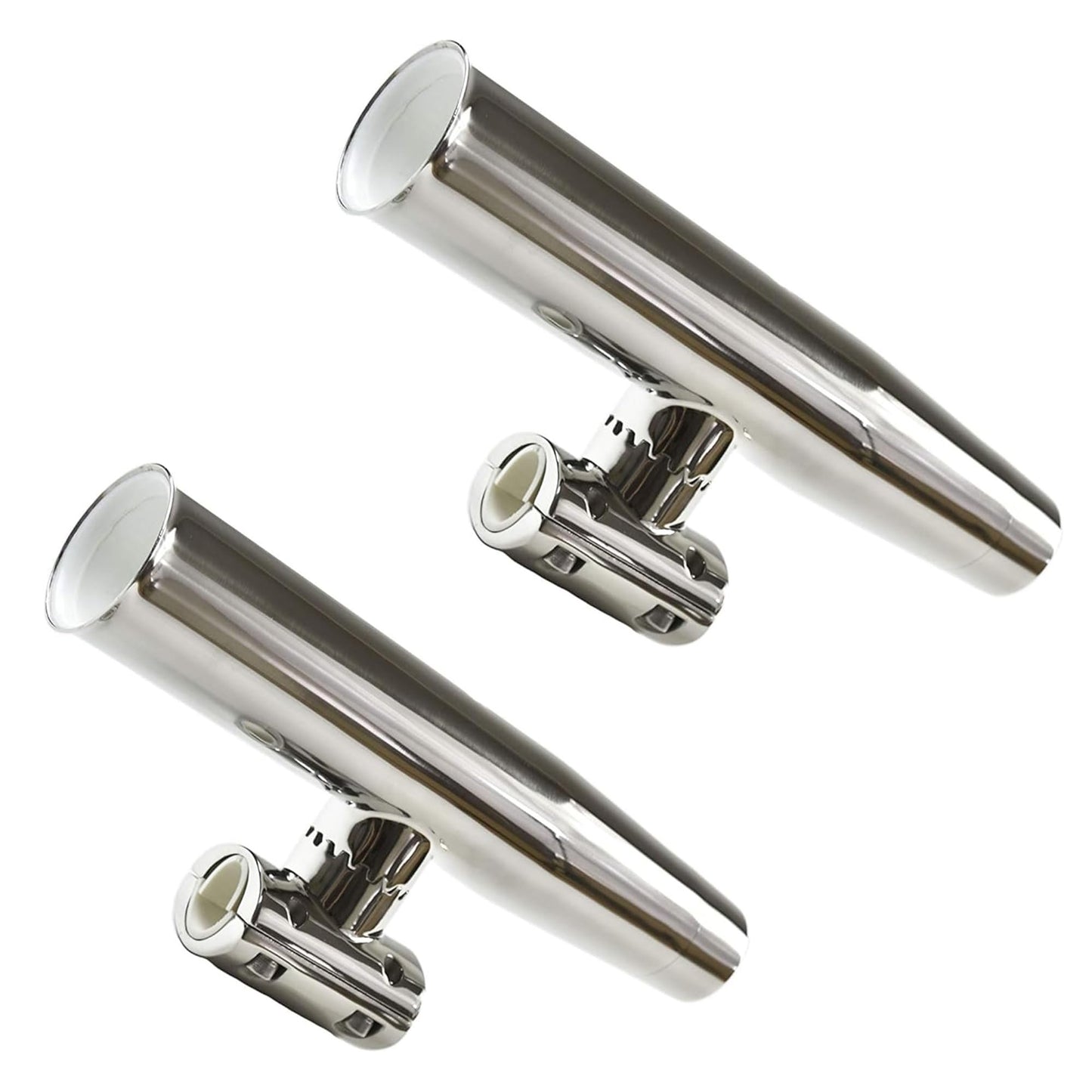 MARINE CITY Clamp-On Adjustable Fishing Rod Holder – 316 Stainless Steel (2 Pcs)