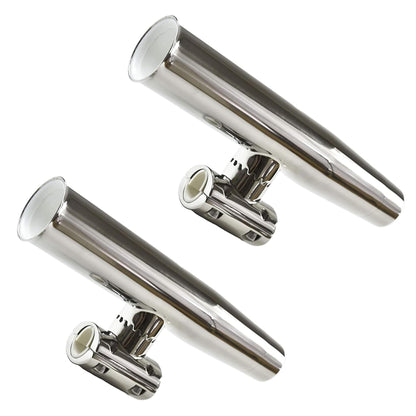 MARINE CITY Clamp-On Adjustable Fishing Rod Holder – 316 Stainless Steel (2 Pcs)