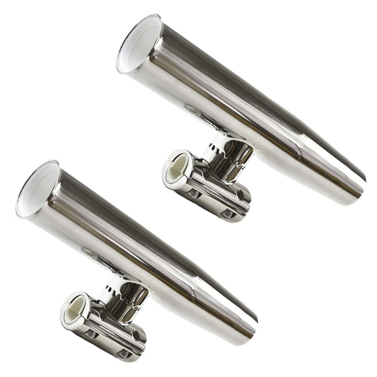 MARINE CITY Clamp-On Adjustable Fishing Rod Holder – 316 Stainless Steel (2 Pcs)