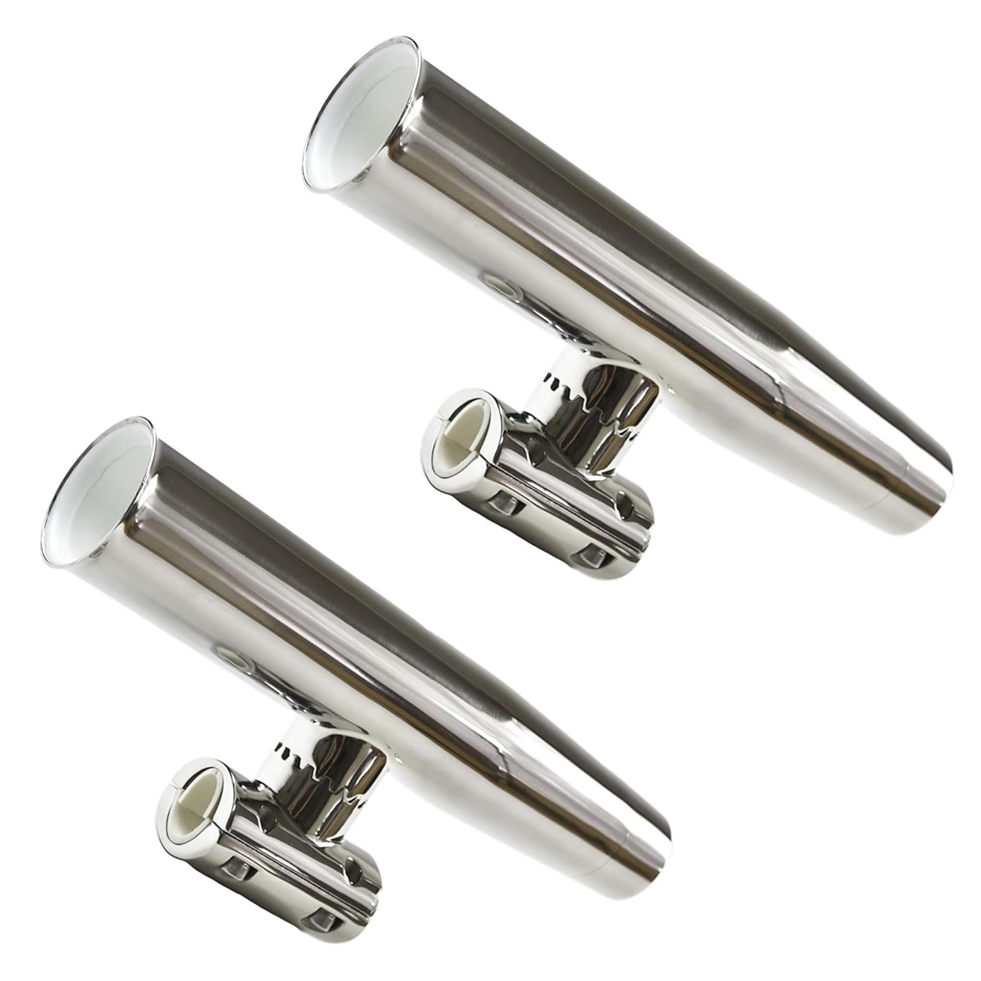 MARINE CITY Clamp-On Adjustable Fishing Rod Holder – 316 Stainless Steel (2 Pcs)