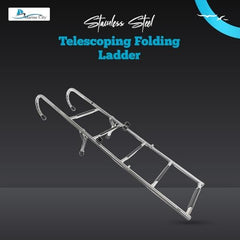 Marine City 2+3 Step Telescoping Folding Ladder – Stainless Steel 400 lb Capacity