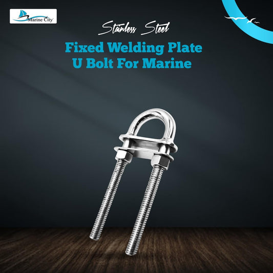Marine City Stern Bow Eye Tie Down U-Bolt–304 Stainless Steel Welding Plate 4.5" Marine City Hardware