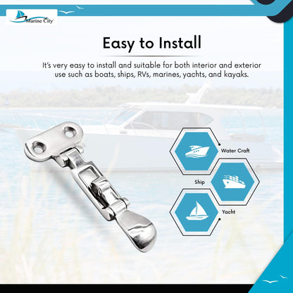 MARINE CITY Locker Hatch Anti-Rattle Toggle Latch – 316 Stainless Steel Marine City