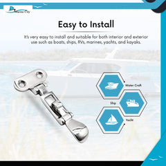 Marine City 316 Abrazadera de sujeción de pestillo antisonajero para escotilla de casillero marino de barco de acero inoxidable