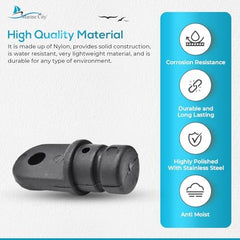 Marine City Black Nylon Bimini Top Eye End Cap – Round Inside Eye (4 Pcs)