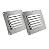 Marine City 304 Stainless Steel Rectangle Stamped Louvered Vent – (Pack of 2)