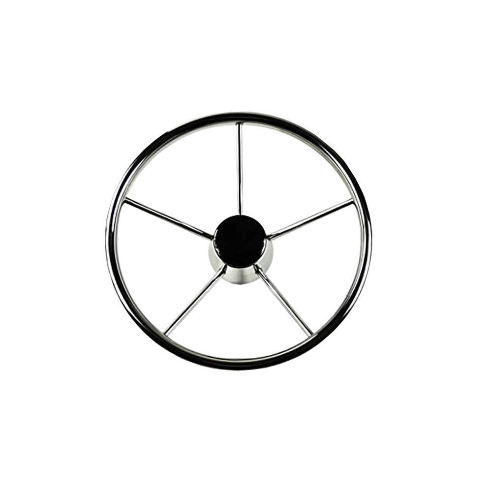 Marine City Stainless-Steel 25 Degree 15-1/2 inches Dia. 5 Spokes Steering Wheel for Boat, Yacht (Dia.:15-1/2 inches) MC91051012