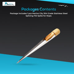 MARINE CITY Wooden Handle 304 Stainless Steel Splicing FID Spike – Small