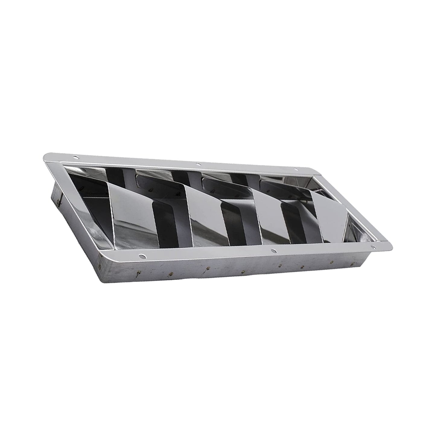 Marine City 4-Slot Louvered Vent – Stainless Steel, 10 × 4-3/8", Mirror Finish