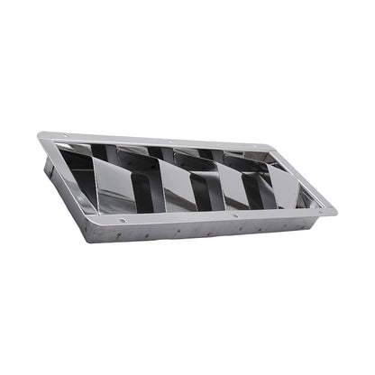 Marine City 4-Slot Louvered Vent – Stainless Steel, 10 × 4-3/8", Mirror Finish