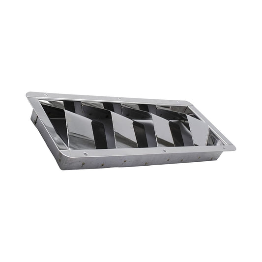 Marine City 4-Slot Louvered Vent – Stainless Steel, 10 × 4-3/8", Mirror Finish