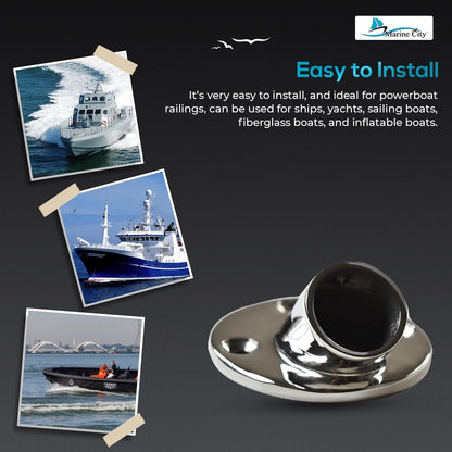 Marine City 316 Stainless Steel Boat Hand Railing Fittings – 1” Round Base Marine City